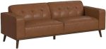 Sofa with Wood Front in Pebble Tan