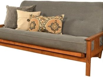 75" Traditional Full-Size Fabric Futon Mattress with Coil Hinged Innerspring Unit, Foam Construction, Tufted Cover, in  Finish, Frame not Inlcuded