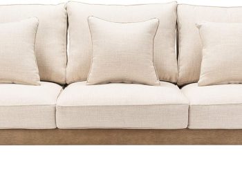 Natural and White Wood Outdoor Sofa, Natural/White