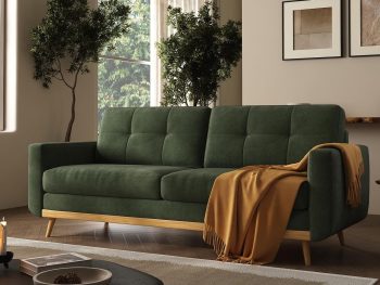 67.7” Loveseat Sofa, Mid Century Modern Decor Love Seat Couches for Living Room, Button Tufted Upholstered Small Couch for Bedroom, Solid and Easy to Install Love Seats Furniture (Green, 67.7inch)