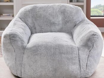 Bean Bag Chair, Large Bean Bag Sofa with Armrest, Giant Beanbag Couch for Adults and Kids, Comfy Floor Sofa for Living Room, Bedroom, Apartment, Dorm and Office, Beige, (Light Grey)
