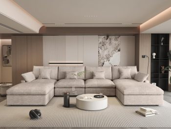 Modular Sectional Sofa for Living Room, Down Filled 160" U Shaped Couch with Ottoman,Modern 6 Seater Convertible Couches,All Covers Washable&Replaceable