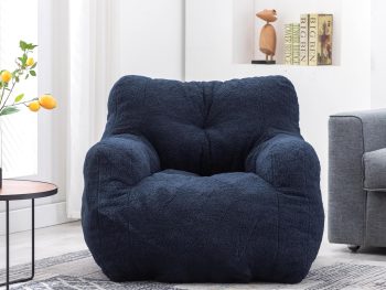 3FT Medium Bean Bag Chair with Filler - Comfy Soft Teddy Accent Chair Lounger Sofa - Bean Bag Chairs for Adults, Teens, Kids - Gift Choice (Blue)