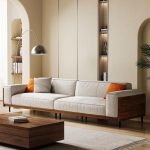 Modern 4-Seater Sofa for Living Room - Comfortable  Couch with Wood Frame and Metal Legs, Easy Assembly, Ideal for Office, Apartment, or Living Room, 111.81", Grey