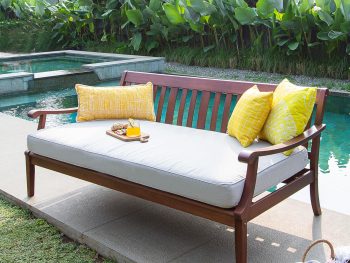 Solid Wood  Daybed, Natural Brown/Oyster