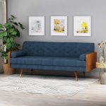 72" Sofa Couch with Wood Frame,Button-Tufted Fabric Upholstery,Mid Century Modern Design