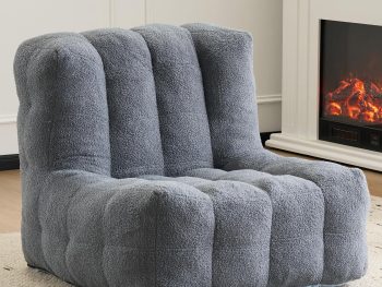 Oversized Chaise Lounge Indoor, Large Bean Bag Chair for Adult, Comfy Lazy Sofa with Memory Foam Filled for Living Room, Bedroom or Balcony